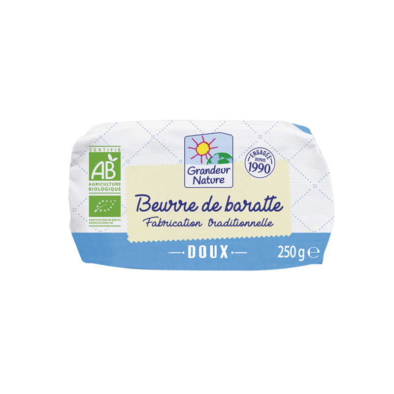 Beurre de baratte moulé doux BIO 250g Livraison circuit court La clé du champ